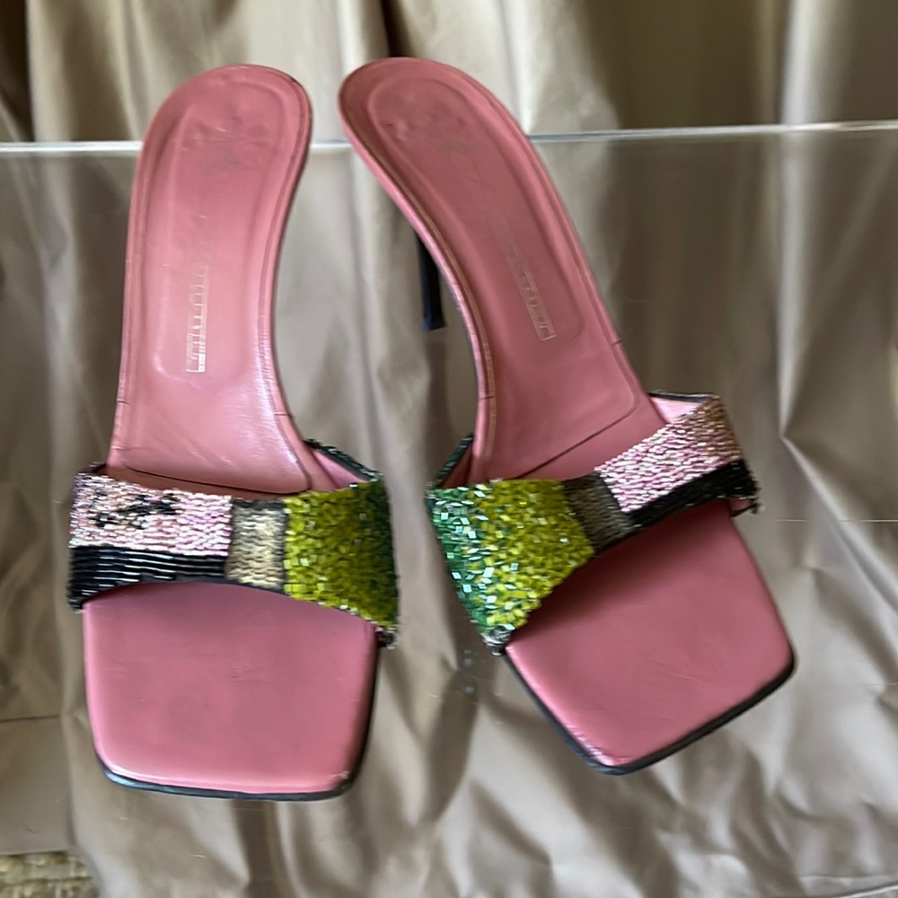 Guiseppi Zanotti 3” sequin Mules